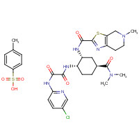 480449-71-6 N'-(5-chloropyridin-2-yl)-N-[(1S,2R,4S)-4-(dimethylcarbamoyl)-2-[(5-methyl-6,7-dihydro-4H-[1,3]thiazolo[5,4-c]pyridine-2-carbonyl)amino]cyclohexyl]oxamide;4-methylbenzenesulfonic acid chemical structure