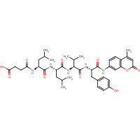 94367-21-2 4-[[(2S)-1-[[(2S)-1-[[(2S)-1-[[(2S)-3-(4-hydroxyphenyl)-1-[(4-methyl-2-oxochromen-7-yl)amino]-1-oxopropan-2-yl]amino]-3-methyl-1-oxobutan-2-yl]amino]-4-methyl-1-oxopentan-2-yl]amino]-4-methyl-1-oxopentan-2-yl]amino]-4-oxobutanoic acid chemical structure