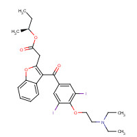 335148-45-3 [(2S)-butan-2-yl] 2-[3-[4-[2-(diethylamino)ethoxy]-3,5-diiodobenzoyl]-1-benzofuran-2-yl]acetate chemical structure