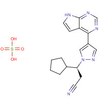 1092939-16-6 (3S)-3-cyclopentyl-3-[4-(7H-pyrrolo[2,3-d]pyrimidin-4-yl)pyrazol-1-yl]propanenitrile;sulfuric acid chemical structure
