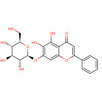 57396-78-8 5,6-dihydroxy-2-phenyl-7-[(2S,3R,4S,5S,6R)-3,4,5-trihydroxy-6-(hydroxymethyl)oxan-2-yl]oxychromen-4-one chemical structure