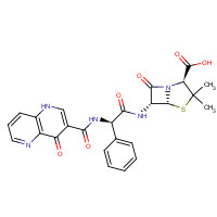 63469-19-2 (2S,5R,6R)-3,3-dimethyl-7-oxo-6-[[(2R)-2-[(4-oxo-1H-1,5-naphthyridine-3-carbonyl)amino]-2-phenylacetyl]amino]-4-thia-1-azabicyclo[3.2.0]heptane-2-carboxylic acid chemical structure
