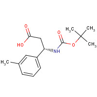 499995-75-4 (3S)-3-(3-methylphenyl)-3-[(2-methylpropan-2-yl)oxycarbonylamino]propanoic acid chemical structure