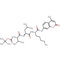 73554-84-4 tert-butyl N-[(2S)-1-[[(2S)-1-[[(2S)-6-amino-1-[(4-methyl-2-oxochromen-7-yl)amino]-1-oxohexan-2-yl]amino]-4-methyl-1-oxopentan-2-yl]amino]-3-methyl-1-oxobutan-2-yl]carbamate chemical structure