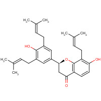 23057-55-8 (2S)-7-hydroxy-2-[4-hydroxy-3,5-bis(3-methylbut-2-enyl)phenyl]-8-(3-methylbut-2-enyl)-2,3-dihydrochromen-4-one chemical structure