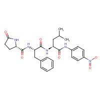85901-57-1 (2S)-N-[(2S)-1-[[(2S)-4-methyl-1-(4-nitroanilino)-1-oxopentan-2-yl]amino]-1-oxo-3-phenylpropan-2-yl]-5-oxopyrrolidine-2-carboxamide chemical structure