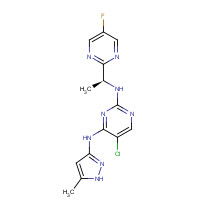 935666-88-9 5-chloro-2-N-[(1S)-1-(5-fluoropyrimidin-2-yl)ethyl]-4-N-(5-methyl-1H-pyrazol-3-yl)pyrimidine-2,4-diamine chemical structure