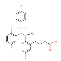 290315-45-6 4-[2-[(1R)-1-(N-(4-chlorophenyl)sulfonyl-2,5-difluoroanilino)ethyl]-5-fluorophenyl]butanoic acid chemical structure