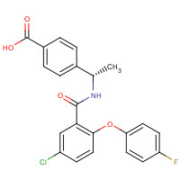 847728-01-2 4-[(1S)-1-[[5-chloro-2-(4-fluorophenoxy)benzoyl]amino]ethyl]benzoic acid chemical structure