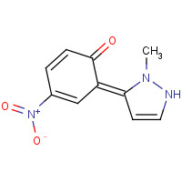 123532-25-2 (6Z)-6-(2-methyl-1H-pyrazol-3-ylidene)-4-nitrocyclohexa-2,4-dien-1-one chemical structure