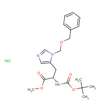 83468-80-8 methyl (2S)-2-[(2-methylpropan-2-yl)oxycarbonylamino]-3-[3-(phenylmethoxymethyl)imidazol-4-yl]propanoate;hydrochloride chemical structure