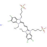 18462-64-1 sodium;4-[(2E)-5,6-dichloro-2-[(E)-3-[5,6-dichloro-1-ethyl-3-(4-sulfonatobutyl)benzimidazol-3-ium-2-yl]prop-2-enylidene]-3-ethylbenzimidazol-1-yl]butane-1-sulfonate chemical structure