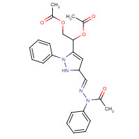 103405-38-5 [2-acetyloxy-2-[5-[(E)-[acetyl(phenyl)hydrazinylidene]methyl]-2-phenyl-1,5-dihydropyrazol-3-yl]ethyl] acetate chemical structure