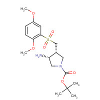 1253789-88-6 tert-butyl (3R,4R)-3-amino-4-[(2,5-dimethoxyphenyl)sulfonylmethyl]pyrrolidine-1-carboxylate chemical structure