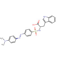 97685-00-2 (2S)-2-[[4-[[4-(dimethylamino)phenyl]diazenyl]phenyl]sulfonylamino]-3-(1H-indol-3-yl)propanoic acid chemical structure