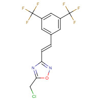 646989-58-4 3-[(E)-2-[3,5-bis(trifluoromethyl)phenyl]ethenyl]-5-(chloromethyl)-1,2,4-oxadiazole chemical structure