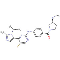 924641-59-8 [4-[[5-fluoro-4-(2-methyl-3-propan-2-ylimidazol-4-yl)pyrimidin-2-yl]amino]phenyl]-[(3S)-3-(methylamino)pyrrolidin-1-yl]methanone chemical structure