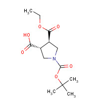 595556-31-3 (3R,4R)-4-ethoxycarbonyl-1-[(2-methylpropan-2-yl)oxycarbonyl]pyrrolidine-3-carboxylic acid chemical structure