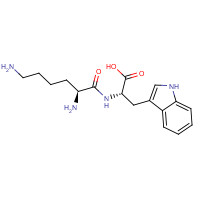 50674-18-5 (2S)-2-[[(2S)-2,6-diaminohexanoyl]amino]-3-(1H-indol-3-yl)propanoic acid chemical structure