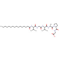 171263-26-6 2-[[(2S)-1-[(2S)-2-[[(2S)-2-[[2-[[(2S)-2-(hexadecanoylamino)-3-methylbutanoyl]amino]acetyl]amino]-3-methylbutanoyl]amino]propanoyl]pyrrolidine-2-carbonyl]amino]acetic acid chemical structure