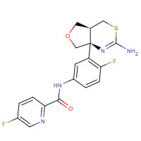 1262036-50-9 N-[3-[(4aS,7aS)-2-amino-4,4a,5,7-tetrahydrofuro[3,4-d][1,3]thiazin-7a-yl]-4-fluorophenyl]-5-fluoropyridine-2-carboxamide chemical structure