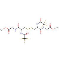 89422-41-3 methyl 2-[[(2R)-3-[[(2R)-3-[(2-methoxy-2-oxoethyl)amino]-3-oxo-2-[(2,2,2-trifluoroacetyl)amino]propyl]disulfanyl]-2-[(2,2,2-trifluoroacetyl)amino]propanoyl]amino]acetate chemical structure