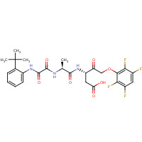 254750-02-2 (3S)-3-[[(2S)-2-[[2-(2-tert-butylanilino)-2-oxoacetyl]amino]propanoyl]amino]-4-oxo-5-(2,3,5,6-tetrafluorophenoxy)pentanoic acid chemical structure