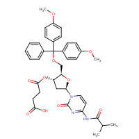 130150-82-2 4-[(2R,3S,5R)-2-[[bis(4-methoxyphenyl)-phenylmethoxy]methyl]-5-[4-(2-methylpropanoylamino)-2-oxopyrimidin-1-yl]oxolan-3-yl]oxy-4-oxobutanoic acid chemical structure
