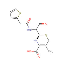 4814-06-6 (2R)-5-methyl-2-[(1R)-2-oxo-1-[(2-thiophen-2-ylacetyl)amino]ethyl]-3,6-dihydro-2H-1,3-thiazine-4-carboxylic acid chemical structure