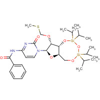 139434-68-7 N-[1-[(6aR,8R,9R,9aR)-9-(methylsulfanylmethoxy)-2,2,4,4-tetra(propan-2-yl)-6a,8,9,9a-tetrahydro-6H-furo[3,2-f][1,3,5,2,4]trioxadisilocin-8-yl]-2-oxopyrimidin-4-yl]benzamide chemical structure
