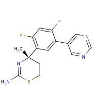 1194044-20-6 (4S)-4-(2,4-difluoro-5-pyrimidin-5-ylphenyl)-4-methyl-5,6-dihydro-1,3-thiazin-2-amine chemical structure