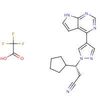 941678-50-8 (3R)-3-cyclopentyl-3-[4-(7H-pyrrolo[2,3-d]pyrimidin-4-yl)pyrazol-1-yl]propanenitrile;2,2,2-trifluoroacetic acid chemical structure