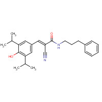 168835-82-3 (E)-2-cyano-3-[4-hydroxy-3,5-di(propan-2-yl)phenyl]-N-(3-phenylpropyl)prop-2-enamide chemical structure