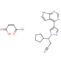 1092939-15-5 (Z)-but-2-enedioic acid;(3R)-3-cyclopentyl-3-[4-(7H-pyrrolo[2,3-d]pyrimidin-4-yl)pyrazol-1-yl]propanenitrile chemical structure