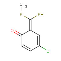 31314-91-7 (6Z)-4-chloro-6-[methylsulfanyl(sulfanyl)methylidene]cyclohexa-2,4-dien-1-one chemical structure