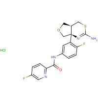 1262036-49-6 N-[3-[(4aS,7aS)-2-amino-4,4a,5,7-tetrahydrofuro[3,4-d][1,3]thiazin-7a-yl]-4-fluorophenyl]-5-fluoropyridine-2-carboxamide;hydrochloride chemical structure