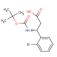 500789-07-1 (3R)-3-(2-bromophenyl)-3-[(2-methylpropan-2-yl)oxycarbonylamino]propanoic acid chemical structure