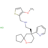 1401031-39-7 N-[(3-methoxythiophen-2-yl)methyl]-2-[(9R)-9-pyridin-2-yl-6-oxaspiro[4.5]decan-9-yl]ethanamine;hydrochloride chemical structure