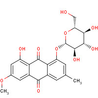 26296-54-8 1-hydroxy-3-methoxy-6-methyl-8-[(2S,3R,4S,5S,6R)-3,4,5-trihydroxy-6-(hydroxymethyl)oxan-2-yl]oxyanthracene-9,10-dione chemical structure