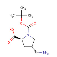 132622-95-8 (2S,4S)-4-(aminomethyl)-1-[(2-methylpropan-2-yl)oxycarbonyl]pyrrolidine-2-carboxylic acid chemical structure