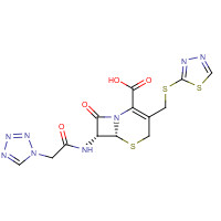 26973-24-0 (6R,7R)-8-oxo-7-[[2-(tetrazol-1-yl)acetyl]amino]-3-(1,3,4-thiadiazol-2-ylsulfanylmethyl)-5-thia-1-azabicyclo[4.2.0]oct-2-ene-2-carboxylic acid chemical structure
