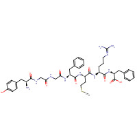 73024-95-0 (2S)-2-[[(2S)-2-[[(2S)-2-[[(2S)-2-[[2-[[2-[[(2S)-2-amino-3-(4-hydroxyphenyl)propanoyl]amino]acetyl]amino]acetyl]amino]-3-phenylpropanoyl]amino]-4-methylsulfanylbutanoyl]amino]-5-(diaminomethylideneamino)pentanoyl]amino]-3-phenylpropanoic acid chemical structure