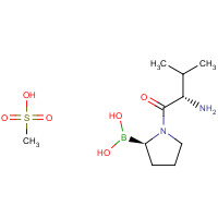 150080-09-4 [(2R)-1-[(2S)-2-amino-3-methylbutanoyl]pyrrolidin-2-yl]boronic acid;methanesulfonic acid chemical structure