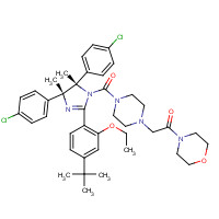 939983-14-9 2-[4-[(4R,5S)-2-(4-tert-butyl-2-ethoxyphenyl)-4,5-bis(4-chlorophenyl)-4,5-dimethylimidazole-1-carbonyl]piperazin-1-yl]-1-morpholin-4-ylethanone chemical structure