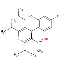 202917-17-7 5-fluoro-2-[(4R)-3-[(1R)-1-hydroxyethyl]-2,6-di(propan-2-yl)-5-propyl-1,4-dihydropyridin-4-yl]phenol chemical structure