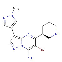 891494-64-7 6-bromo-3-(1-methylpyrazol-4-yl)-5-[(3S)-piperidin-3-yl]pyrazolo[1,5-a]pyrimidin-7-amine chemical structure