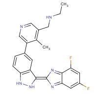 837364-57-5 N-[[5-[(3E)-3-(4,6-difluorobenzimidazol-2-ylidene)-1,2-dihydroindazol-5-yl]-4-methylpyridin-3-yl]methyl]ethanamine chemical structure