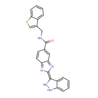 518355-50-5 (2E)-N-(1-benzothiophen-3-ylmethyl)-2-(1,2-dihydroindazol-3-ylidene)benzimidazole-5-carboxamide chemical structure