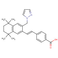 410528-02-8 4-[(E)-2-[5,5,8,8-tetramethyl-3-(pyrazol-1-ylmethyl)-6,7-dihydronaphthalen-2-yl]ethenyl]benzoic acid chemical structure
