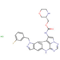 873837-23-1 [(3S)-morpholin-3-yl]methyl N-[4-[[1-[(3-fluorophenyl)methyl]indazol-5-yl]amino]-5-methylpyrrolo[2,1-f][1,2,4]triazin-6-yl]carbamate;hydrochloride chemical structure